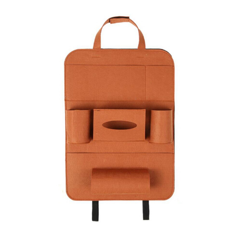 Auto voiture organisateur banquette arrière sac voiture-style titulaire multi-poche siège laine feutre stockage conteneur suspendus boîte voiture stockage pour enfant: Khaki
