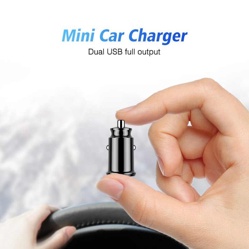 ANMONE Mini Schnelle Dual USB Auto Ladegerät Adapter 3,1 EINEN Schnellen Ladung Auto Telefon Ladegerät Für Tablette praktisch Auto-ladegerät