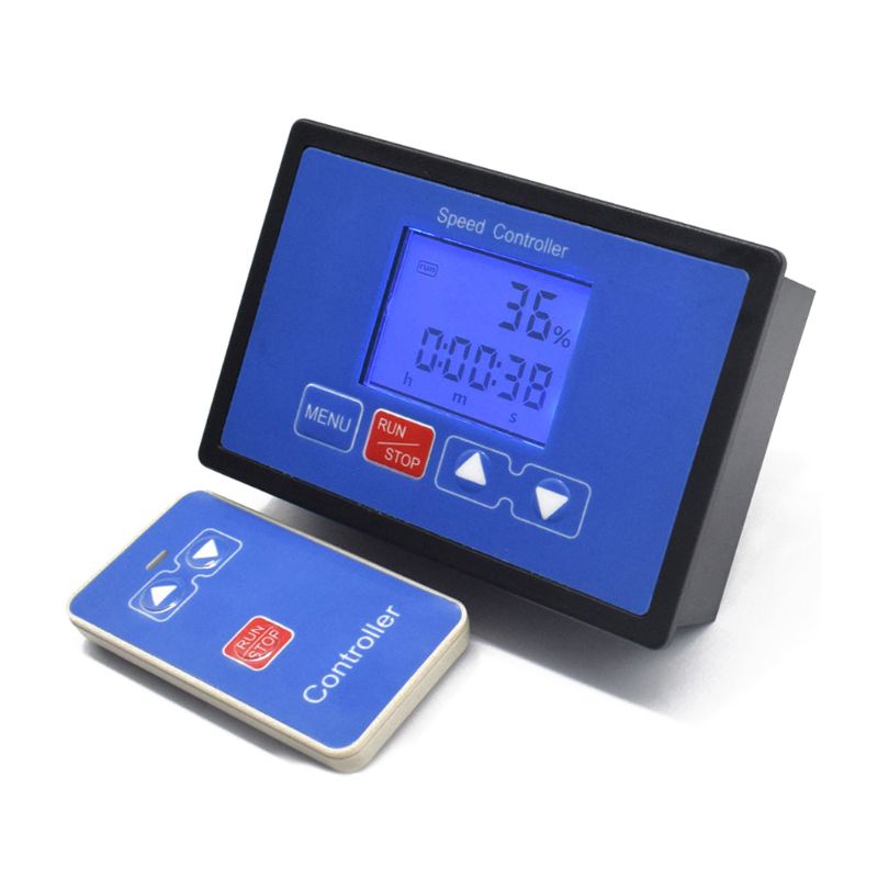 LCD Digital Display 0-100% Tachometer Adjustable 30A PWM DC Motor Speed Controller Timing Remote Control