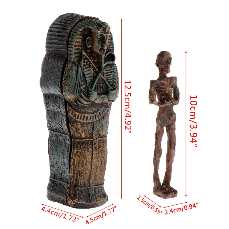 Aquarium momie egypte Aquarium paysage décoration pour Reptile étui cacher jouer ornements résine crâne squelette exquis