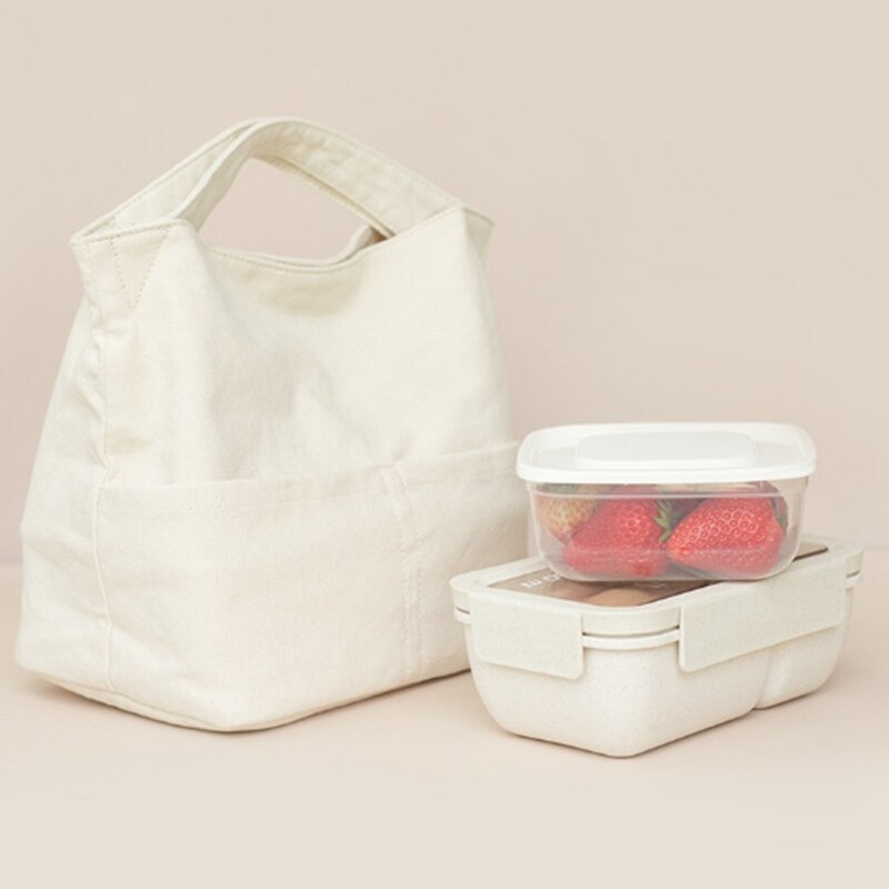 -draagbare isolatietas canvas grote lunchtas lunchtas lunchboxtas student met lunchtas picknicktas