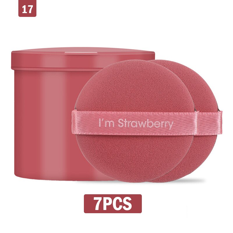 Éponge de maquillage Double face pour femmes, ensemble cosmétique à la fraise, doux, outil de maquillage, 1/3/7 pièces: --N17