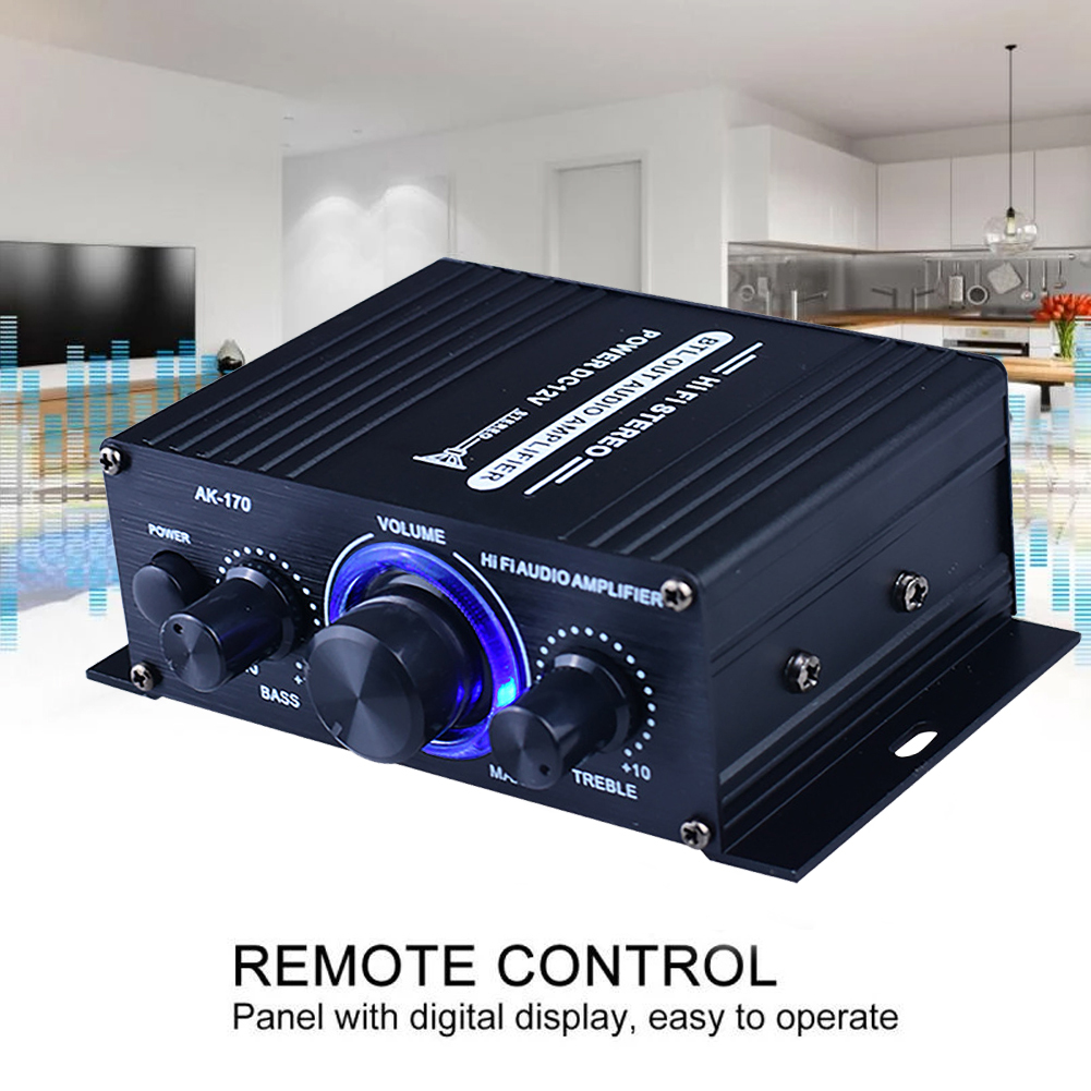 Wzmacniacz mocy audio HiFi zgodny z Bluetooth 2x200W dwukanałowy z wejściem RCA wysokiej jakości mini wzmacniacz mocy audio