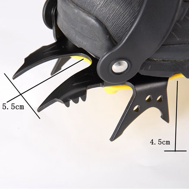 18 Teeth Crampons Traction Cleats Spikes Snow Grips,Anti-Slip Stainless Steel Crampons for Mountaineering & Ice Climbing