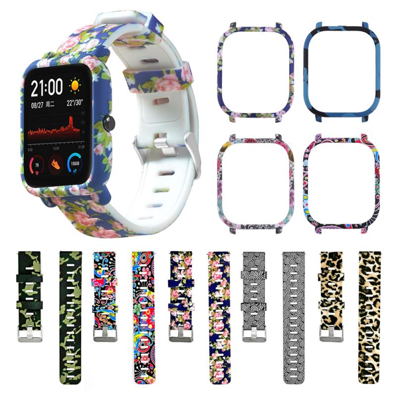Strap 2 in 1 Watch Band Watch Case Cover Bracelet strap Protector Silicone Wrist Strap Watch Band For Amazfit GTS Strap
