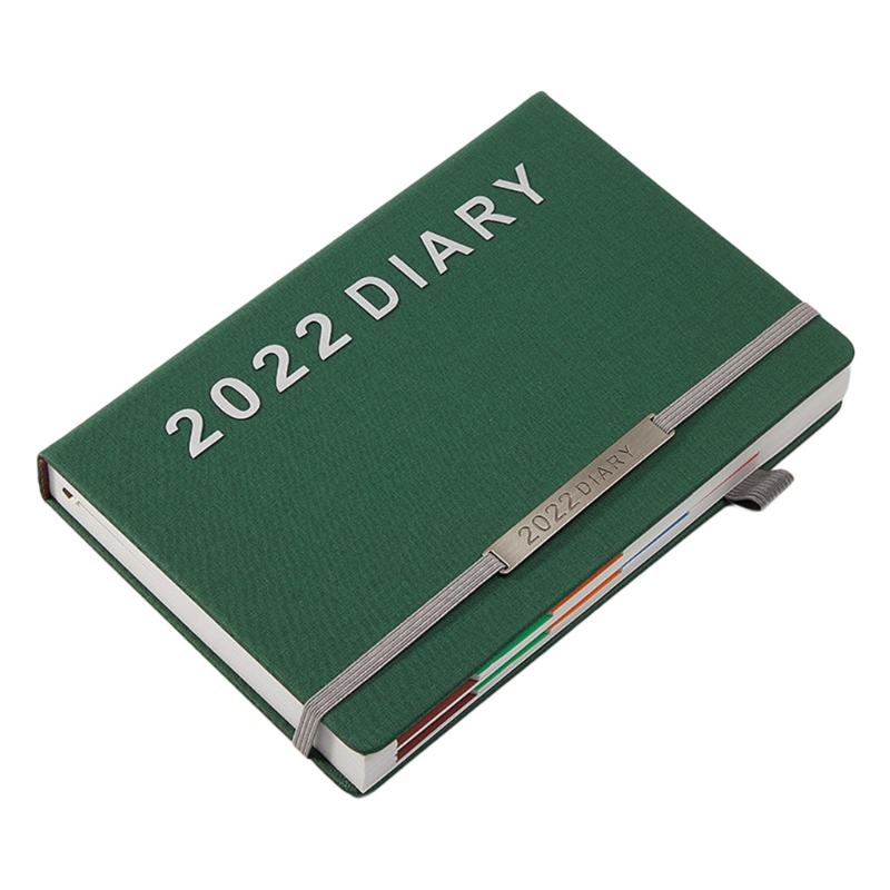 2022 2022 Daily Planner Notebook Journey Diary Travel Journal Notepad A5 200 Sheets: Dark green