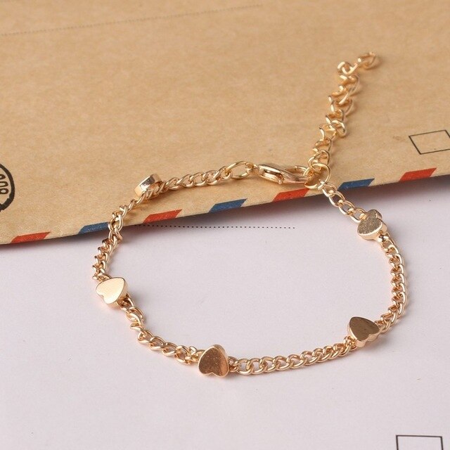 1 Pcs Sell Heart Stars Cuff Bracelets For Women Girls Gold Color Metal Bracelets Statement Jewelry