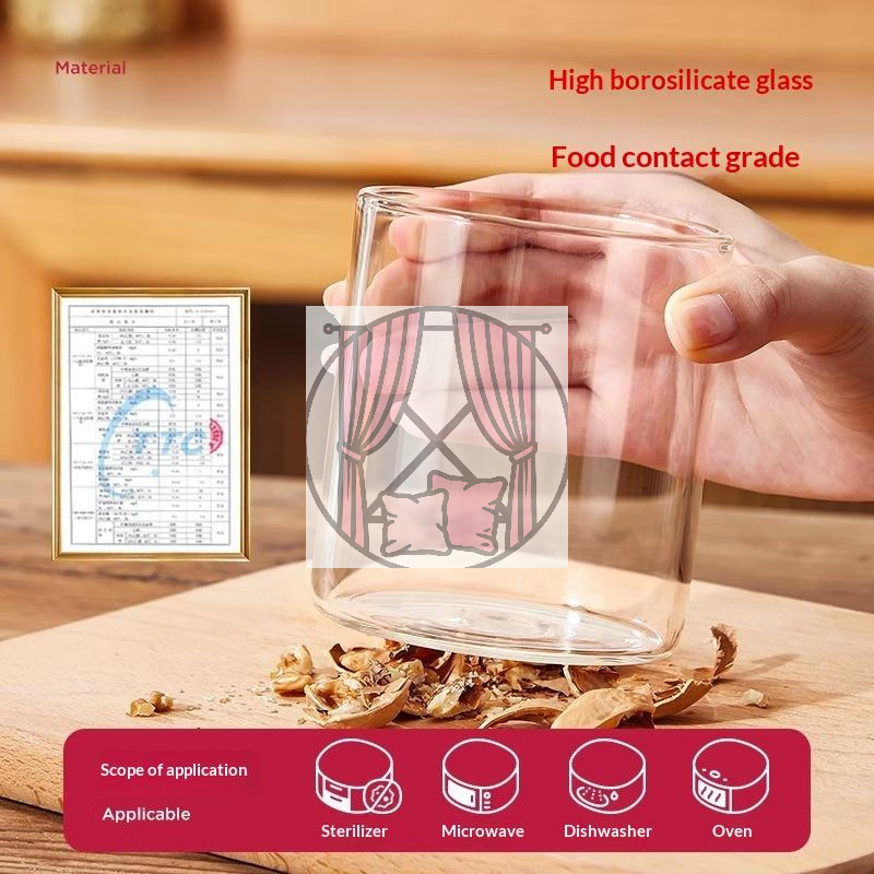 240/400ML Glass Food Storage Jar With Sealed Silicone Lid Heat Resistant Microwavable Soup Juice Container Cereals Jar