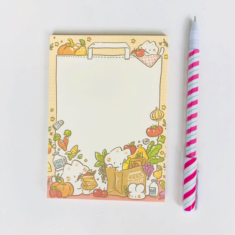 50 Sheets Leuke Grote Maat Fruit Kat Konijn Memo Pad Notepad School Office Supply Papier Briefpapier: A