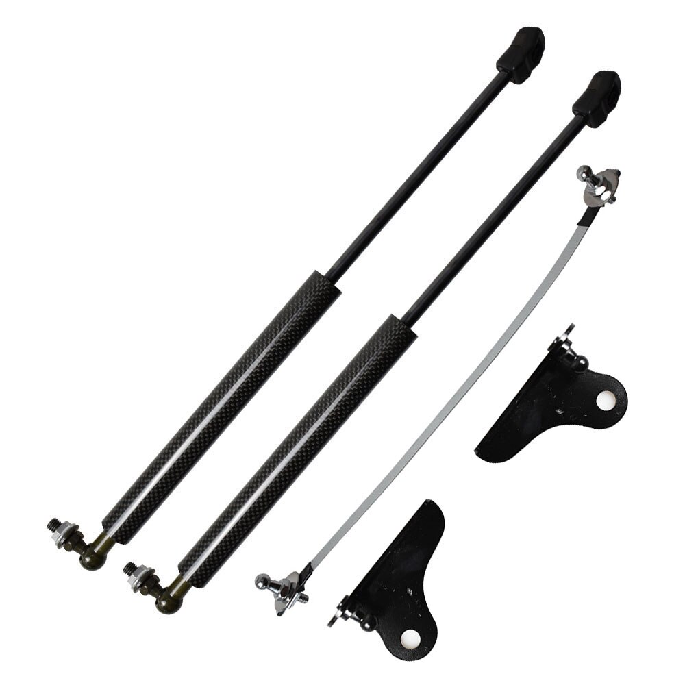 For Nissan Juke Front Hood Bonnet Modify Gas Struts Carbon Fiber Shock Damper Lift Supports Absorber: black carbon fber