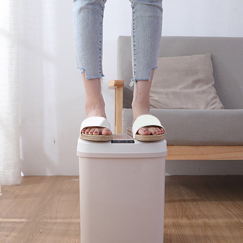 Slaapkamer kantoor keuken oplaadbare plastic slimme sensor prullenbak vuilniszakhouder blikjes dempen automatische huishoudelijke papiermand