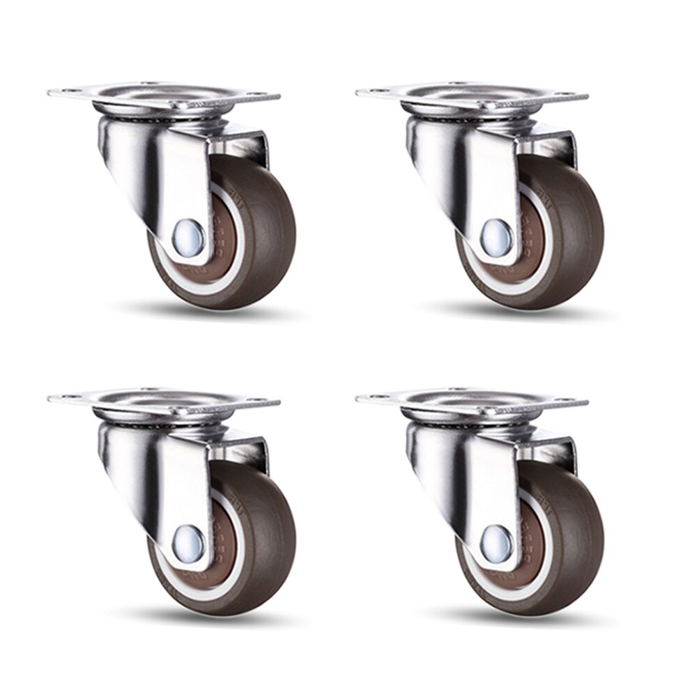 1/4 Pack 360 Degree Swivel Caster Wheels Heavy Duty Caster With Top Plate TPE Rubber Caster For Furniture Carts Warehouse Shelf: 2 Inch / 4 Pcs no brake
