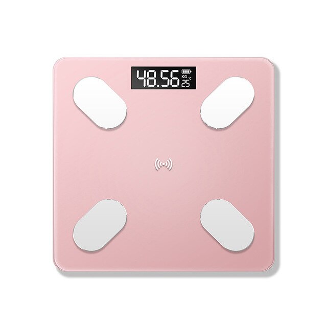 Bluetooth Lichaamsvet Schaal Bmi Schaal Smart Elektronische Weegschalen Led Digitale Badkamer Weegschaal Balance Lichaam Samenstelling Analyzer: Rose gold