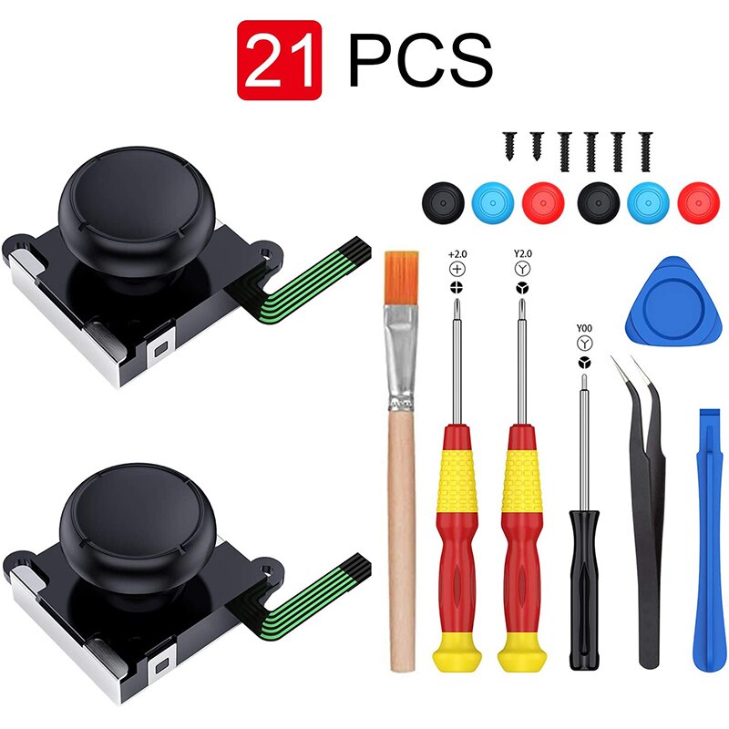 21 Stks/set 3D Joycon Joystick Vervanging Voor Nintendo Switch / Lite Analoge Thumb Stick Vreugde Con Repair Kit Tools
