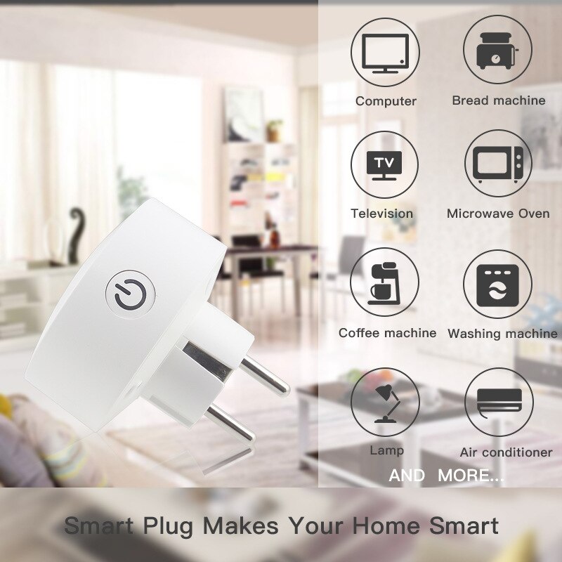 10A European Standard Wifi Smart Socket Remote Control With Recording Power Function Voice Control Electrical Sockets
