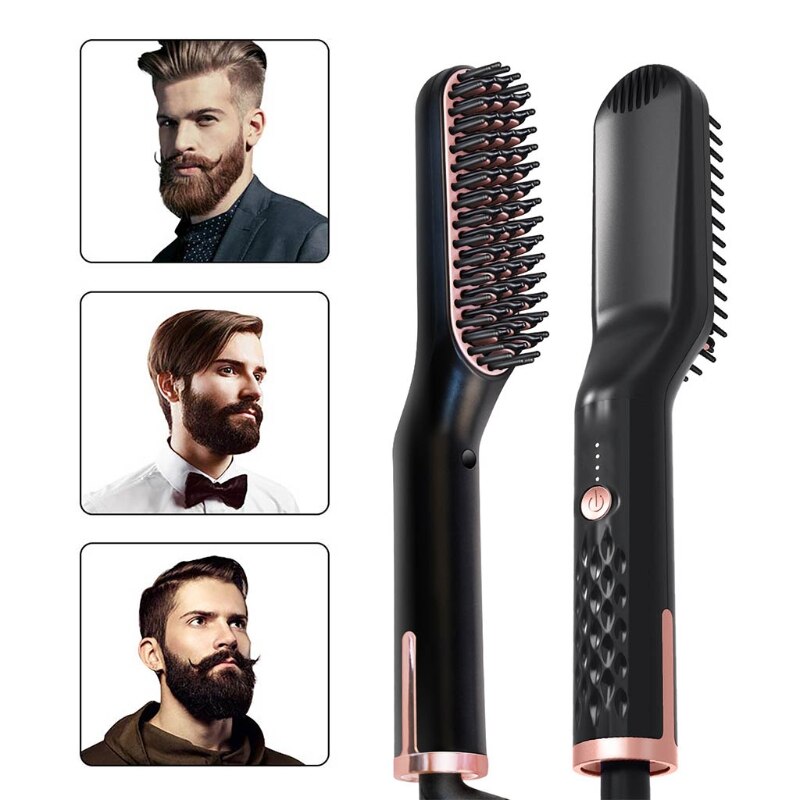 Beard Straightener Multifunctional Quick Hair Styler Straightening Comb Curler P9YD