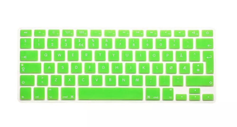 Norwegian Silicone Euro EU Keyboard Silicone Keyboard Cover For Apple macbook Air Pro Retina 13 15 17 For Mac Book Laptop Skin: green