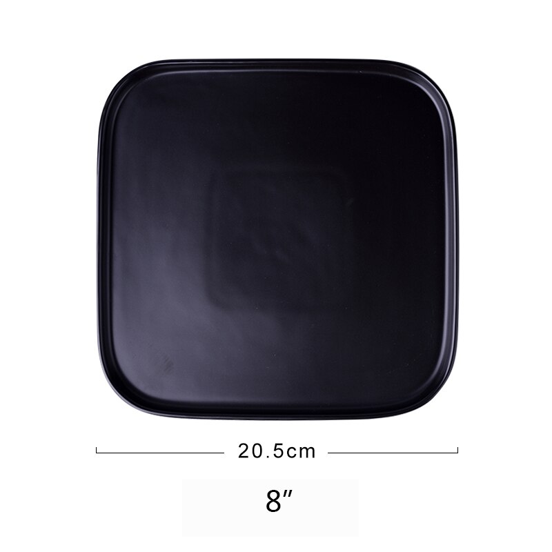 （8 Inch）Ceramic Sushi dish Square Steak Tray Nordic cutlery Baking Tray Plates For Food Fruit Salad Pasta: I