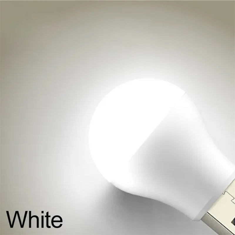 Usb-plugglampe datamaskin mobil strømlading usb mini boklampe ledet øyebeskyttelse leselampe lite rundt lys nattlys: Hvit / beige