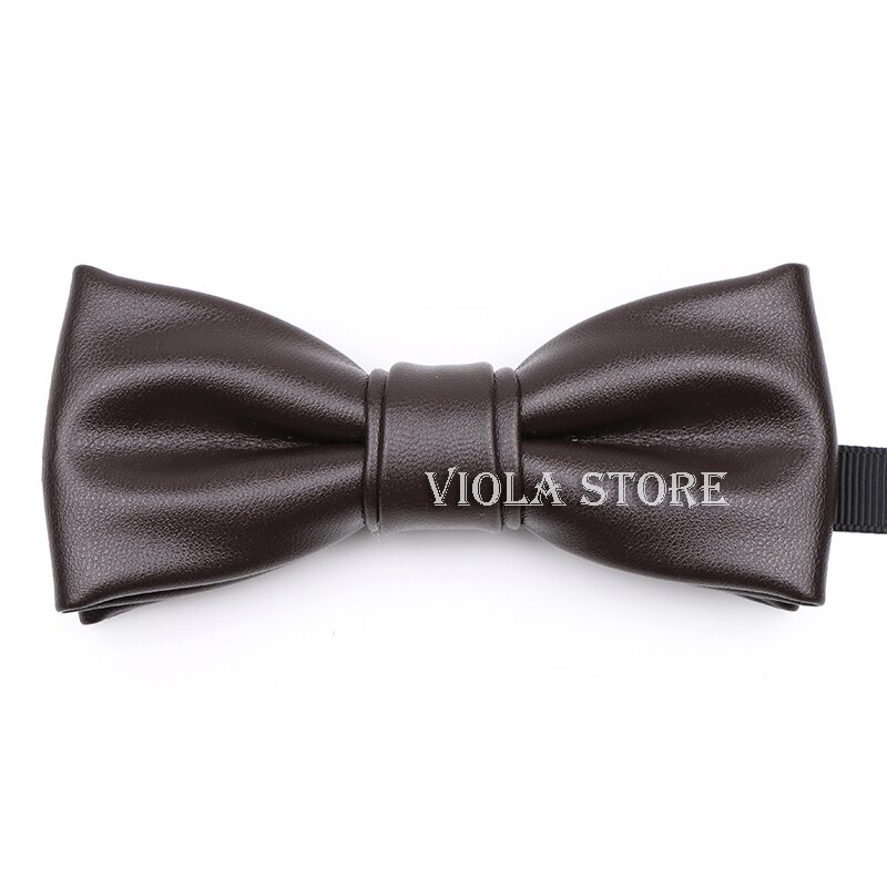 Cool PU Leather Bowtie Solid Classic Beige Pink Vintage Brown Red Green Blue Men Women Nightclub Party Butterfly Accessory: 02
