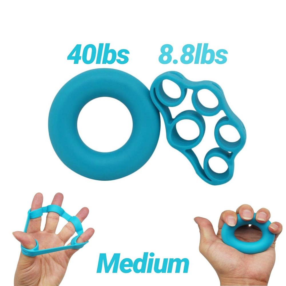 1 or 2 pcs Finger Stretcher Hand Resistance Bands Hand Extensor Exerciser Finger Grip Strengthener Strength Trainer Gripper Set: 2 blue