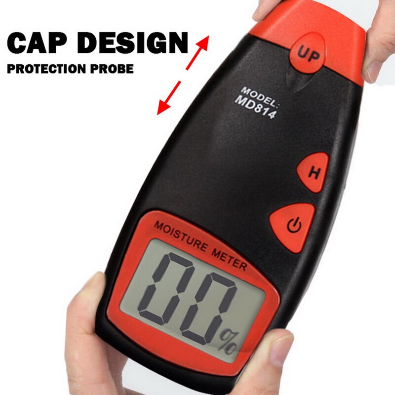 Two Pins Digital Wood Moisture Meter Wood Humidity Tester Hygrometer Timber Damp Detector Tree Density Tester Large LCD Display