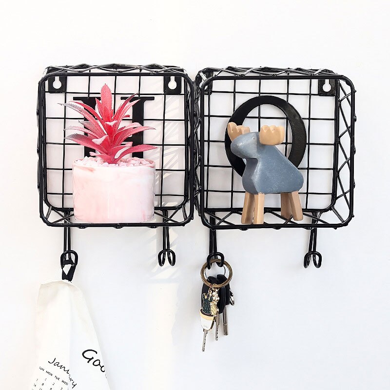 1pc lettre fer forgé magnétique porte-clés mural multi-fonctionnel maison organisateur bureau décoration de la maison