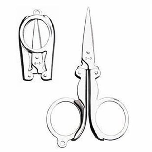 1Pc Mini Folding Stainless Steel Scissors Keychain Fishing Scissor Cutter Camping