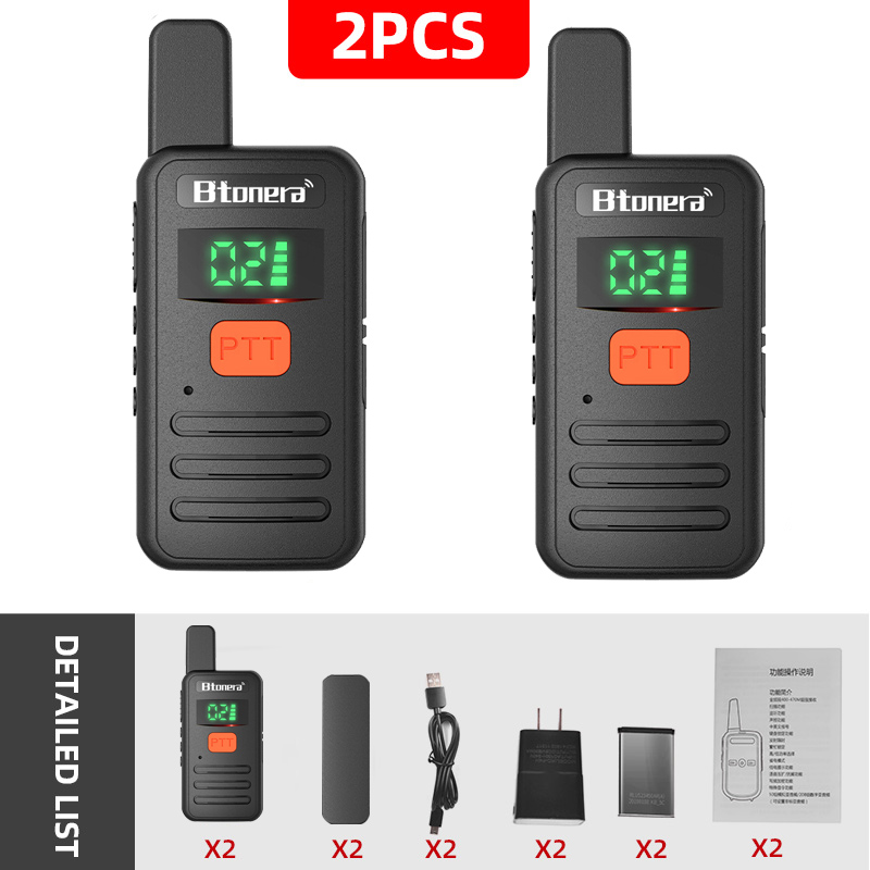 Btonera T1 Mini Walkie Talkie pmr 446 Profesjonalne Walkie Talkie Largo Alcance mini Radio Walkie Talkie Walkie Talkie Largo Alcance: Black