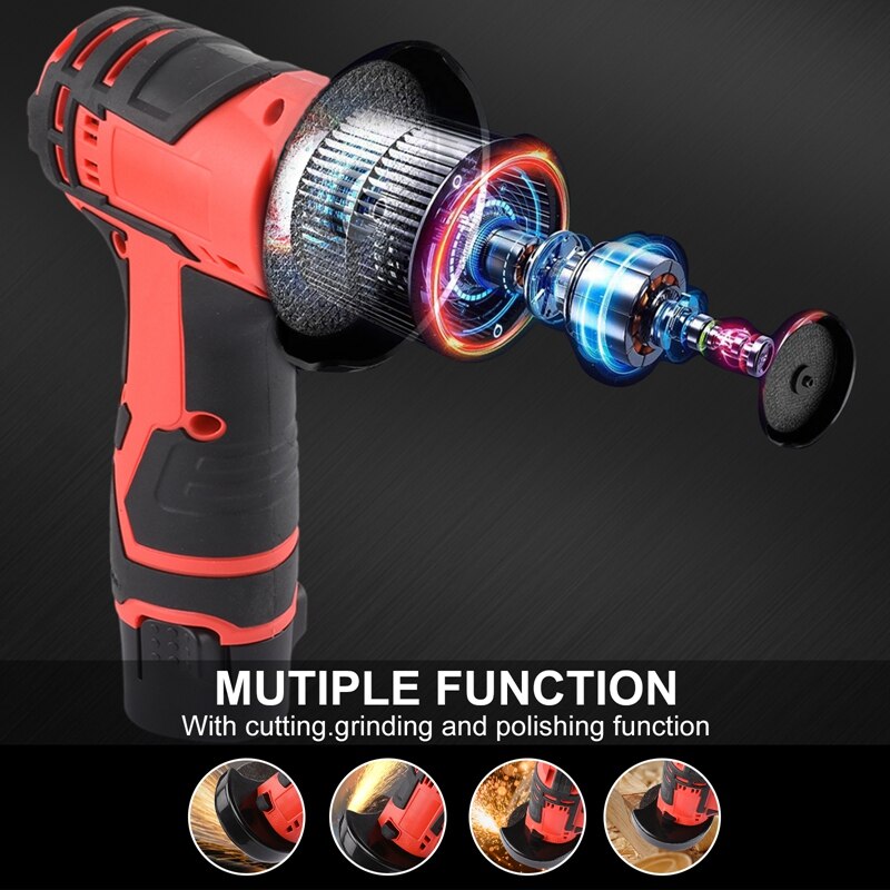 12V Brushless Angle Grinder 300W 13000Rpm Cordless Mini Polishing Machine Diamond Cutting Grinder 1 Lithium EU Plug