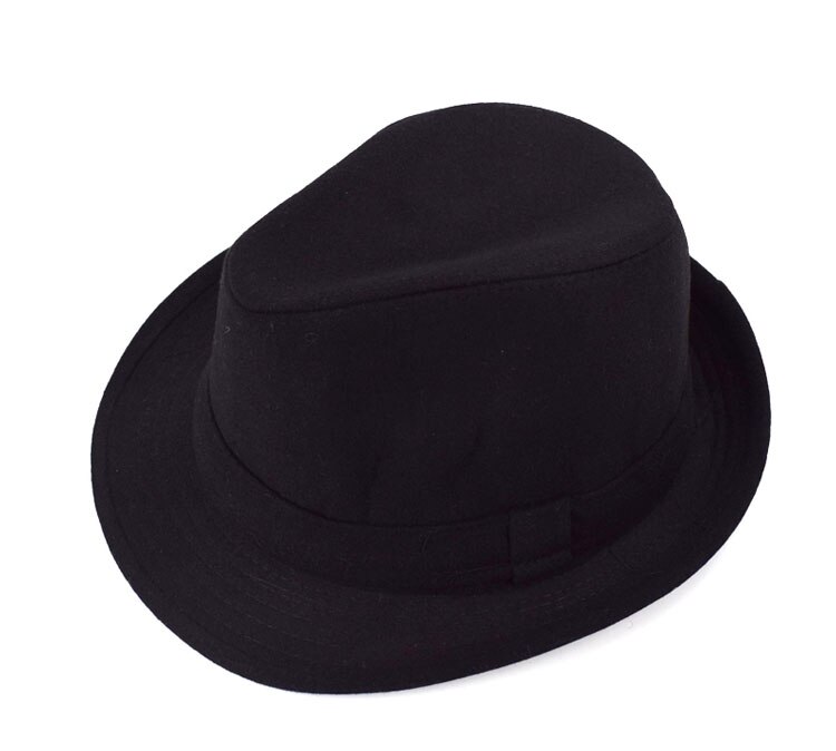 Original Unisex Structured Wool Fedora Hat Fedora hats for men Jazz fedora felt hat head England Style Christmas Trilby: large 30x26cm Black