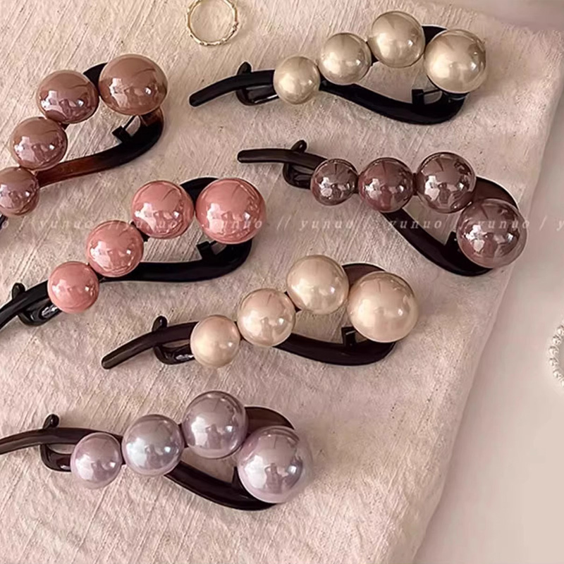 Pinza para el pelo con perlas para mujer, soporte para el pelo largo, pasador de horquilla, adorno para el cabello, diadema, accesorios para el cabello a la