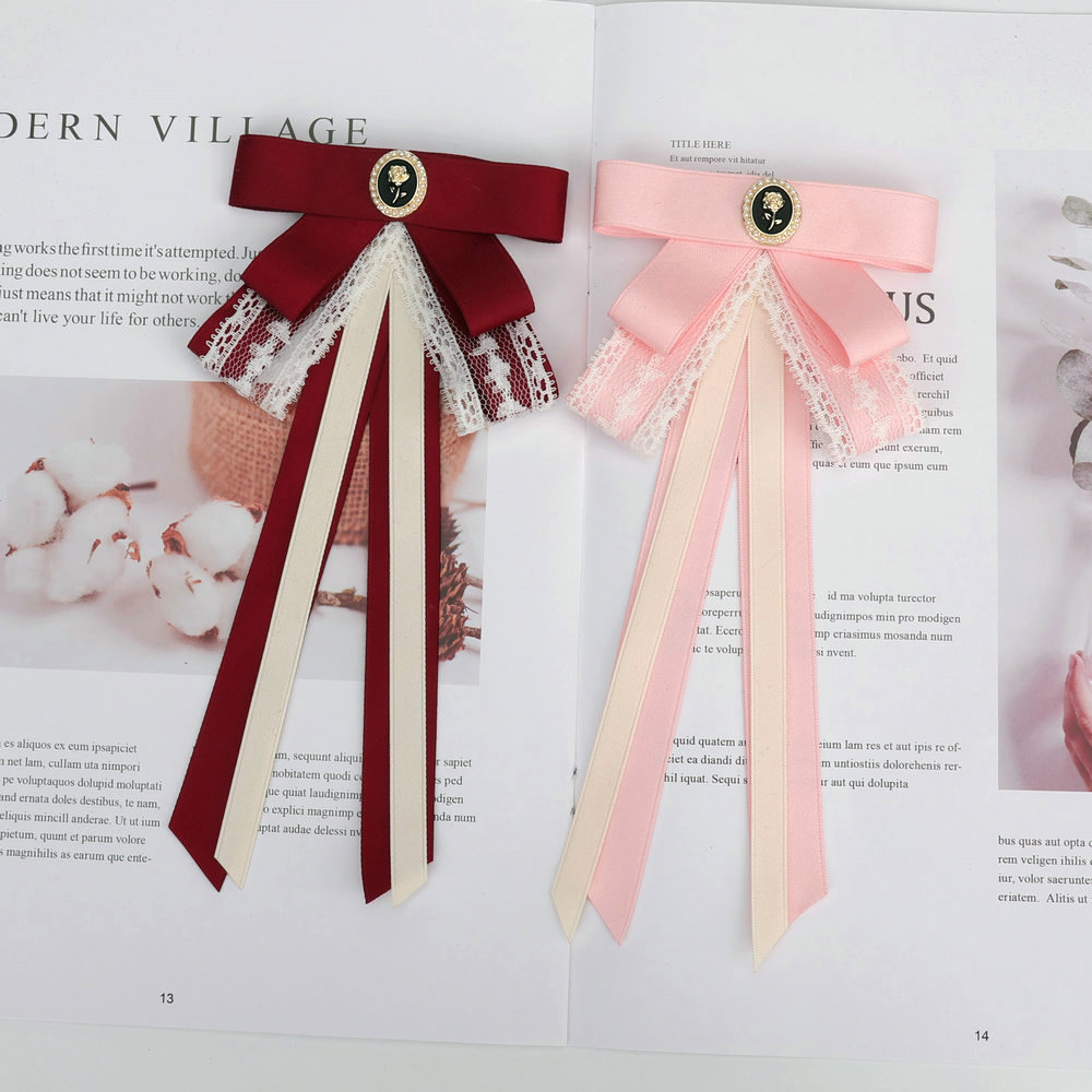 Kvinder vintage forudbundet slipsbroche imiteret diamantsmykker bånd butterfly corsage til skjortekrave tøj