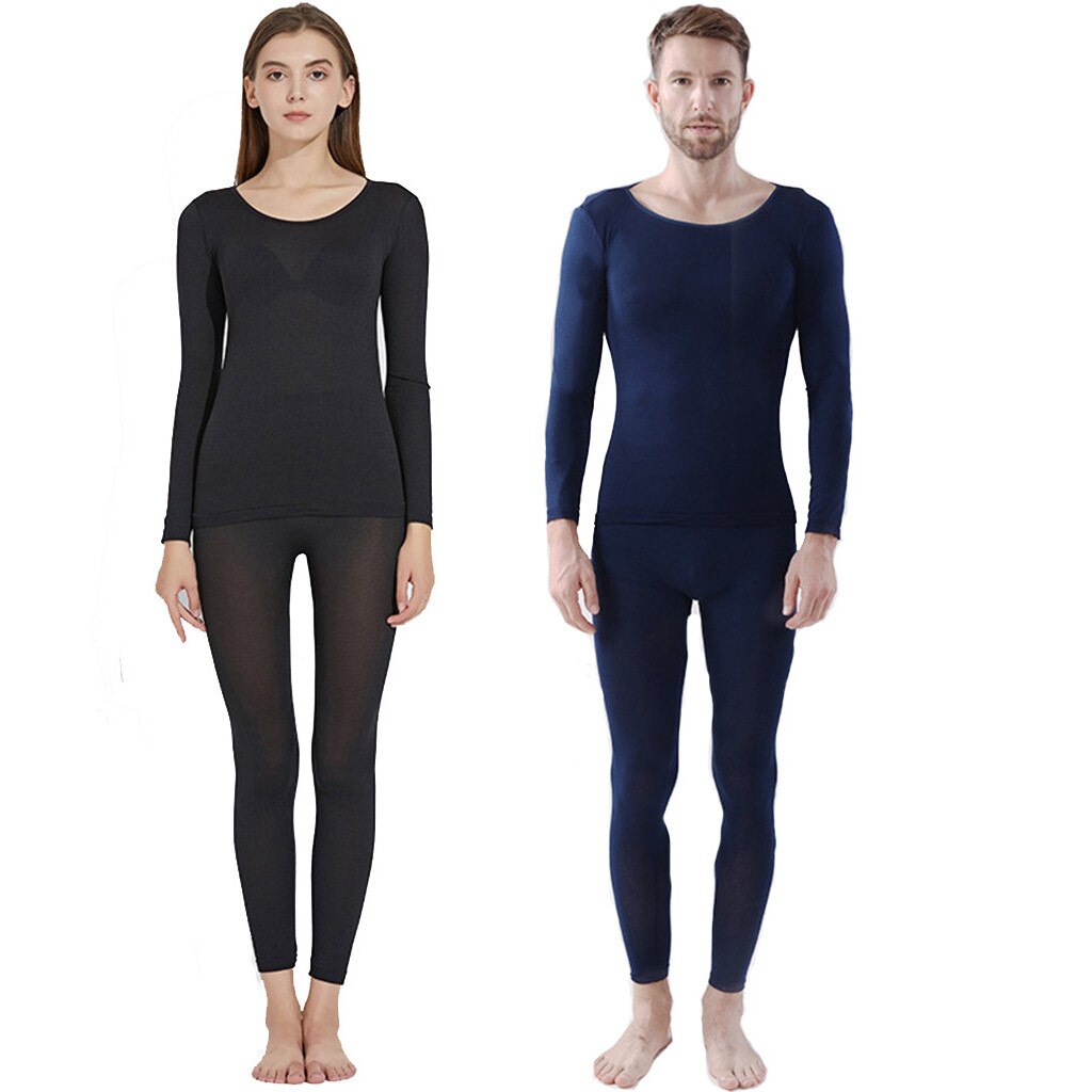 Couple Winter Thermal Underwear Seamless Elastic Underwear Set Inner Wear Underwear Couple (Top & Bottom) 3 Seconds Thermal: H