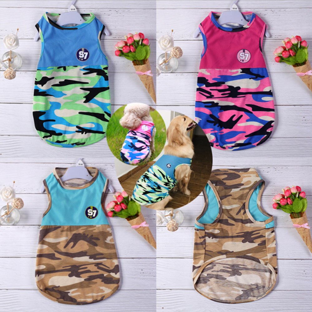 T-shirt Zachte Puppy Honden Kleding Leuke Hond Kleding Camouflage Kleding Zomer Shirt Casual Vesten Voor Kleine Dierbenodigdheden
