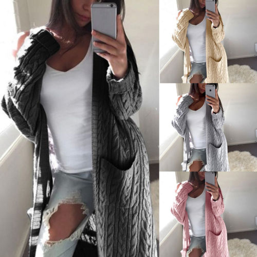 dame lang cardigan genser topp langermet løs strikket cardigan genser dame strikket dame cardigan femme