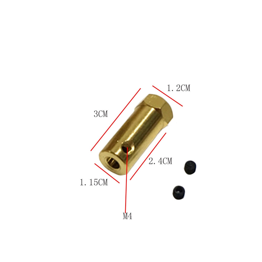 1pc Hexagonal Brass Coupling length 30mm Hex Connector Robot Accessories Shaft 3mm 4mm 5mm 6mm 7mm 8mm Yellow Copper Screw Wheel