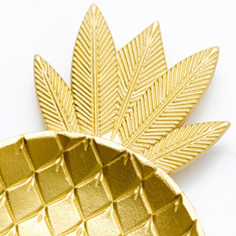 En bois ananas forme plateau doré bijoux plaque de rangement Snack fruits bol décor à la maison ornement