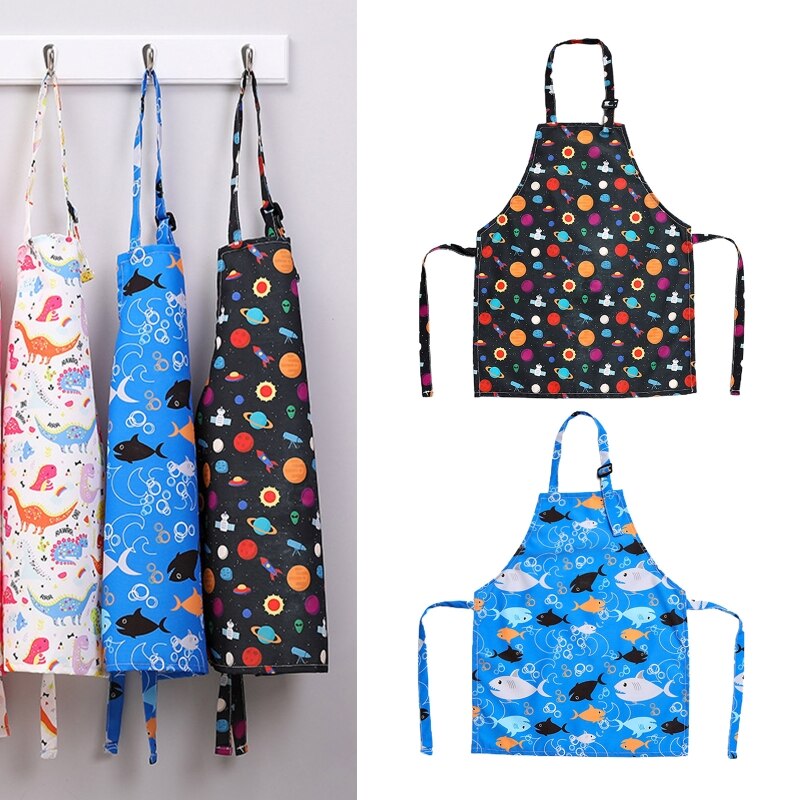 Delantal de algodón ajustable para niños y niñas, delantales bonitos para artistas, Chef, cocina para hornear, para Padres