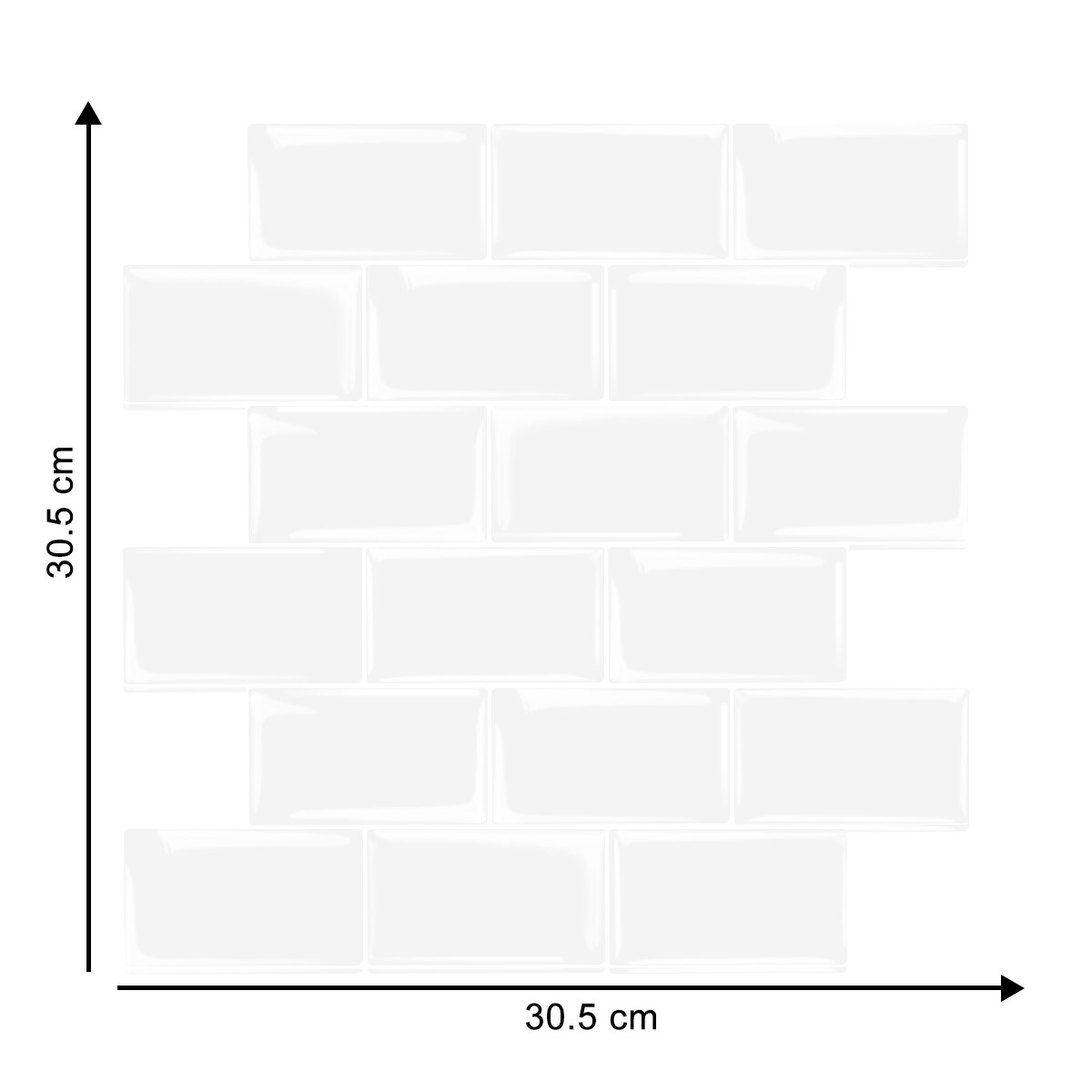 2.5MM High-Grade Gray Subway Tiles 3d Self-Adhesive Waterproof Tile Stickers Bathroom Splash Backsplash Easy To Cut（30.5*30.5cm）: HB105