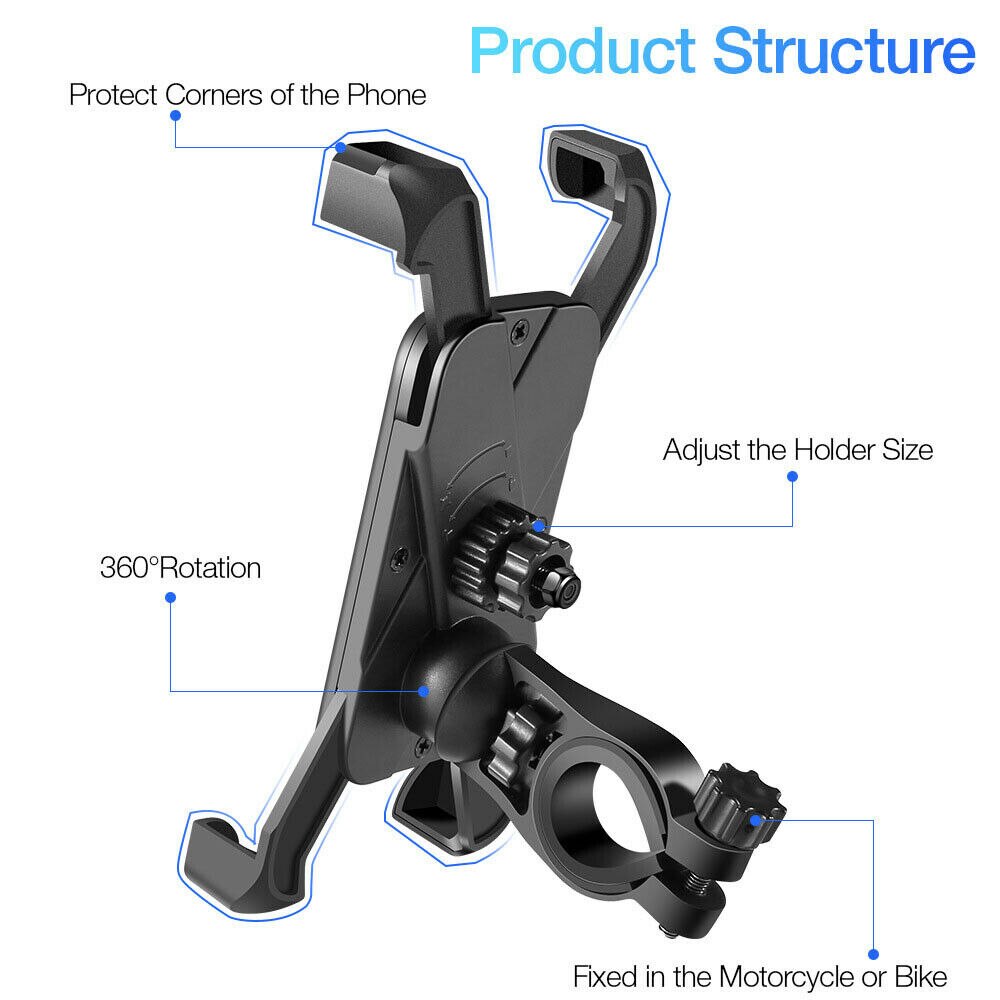 360 grad Universal Motorrad Fahrrad MTB Bike Lenker Halterung telefon Clip Ständer Halterung für 4-5,5 zoll Smart handys GPS