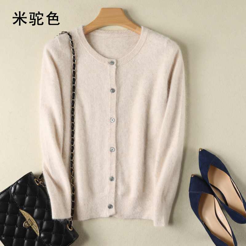 Frauen Strickjacke Große Größe Warme Reine Nerz Kaschmir Pullover Oansatz Lose Mantel Weibliche Pullover Damen Jacke Solide Stricken Strickjacken