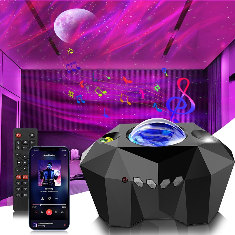 Aurora Lights Star Projector Galaxy Projector with Remote Control Sky Night Light for Kids Adults Bluetooth Music Speaker