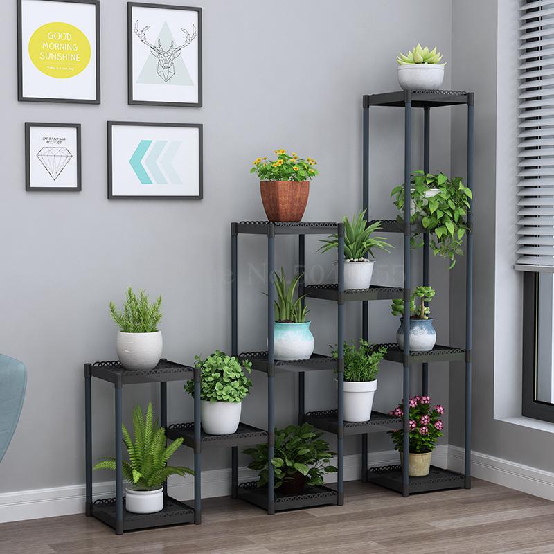 Blomsterhylle flere etasjer innendørs spesiell balkong terrasse blomsterstativ multi-potthylle plast vindusrammeholder