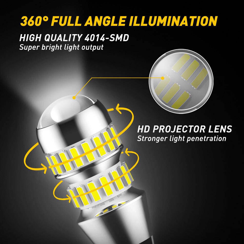 Auxito 2Pcs 2000LM T15 Led Lamp Licht W16W Led Canbus Geen Fout 4014 42-SMD 912 921 Lamp Auto Backup reverse Light Auto Lamp 6000K