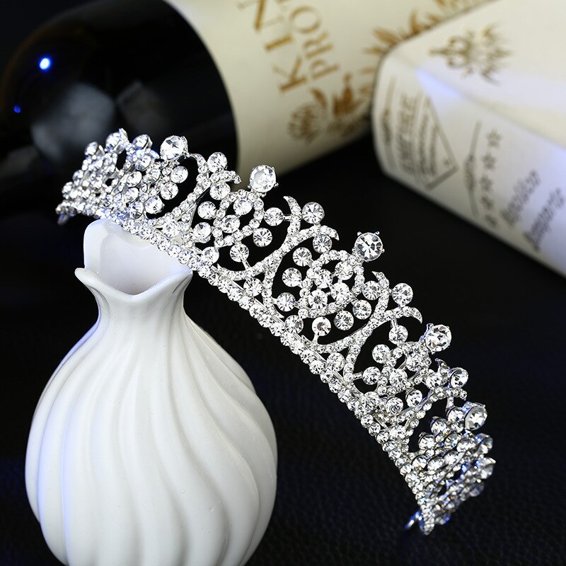 Luxury Silver Plated Crystal Wedding Tiaras Hairband Rhinestone Pageant Diadem Prom Crown Bridal Hair Accessories tiara de noiva