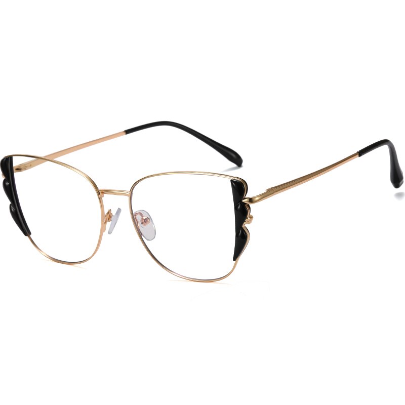 2022 Women Optical Glasses Frame with Recipe Alloy Woman Prescription Eyewear Female Style Full Rim Cat Eye Shape: C4