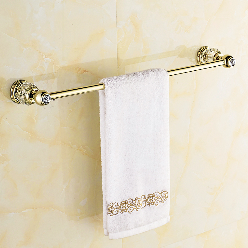 Solid Brass Crystal Bathroom Accessories Set Polish Finish Gold Bathroom Hardware Set Europe Antique Bathroom Products ST1