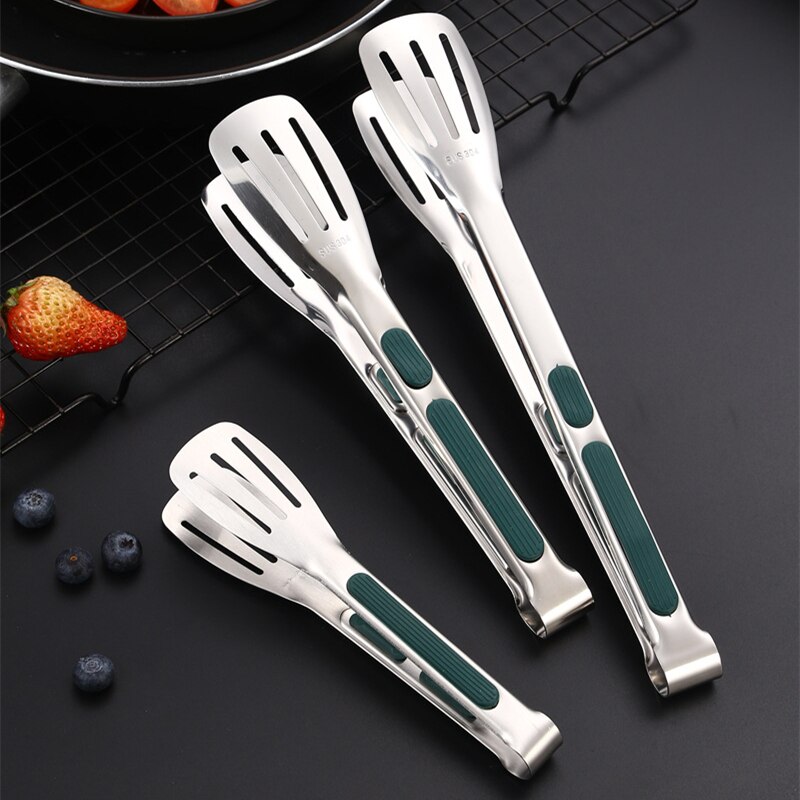 Anti-Scald Food Tongs Steak Bread Serving Clip Stainless Steel Buffet Heater Clamp Barbecue Cooking Tools Kitchen Accessories