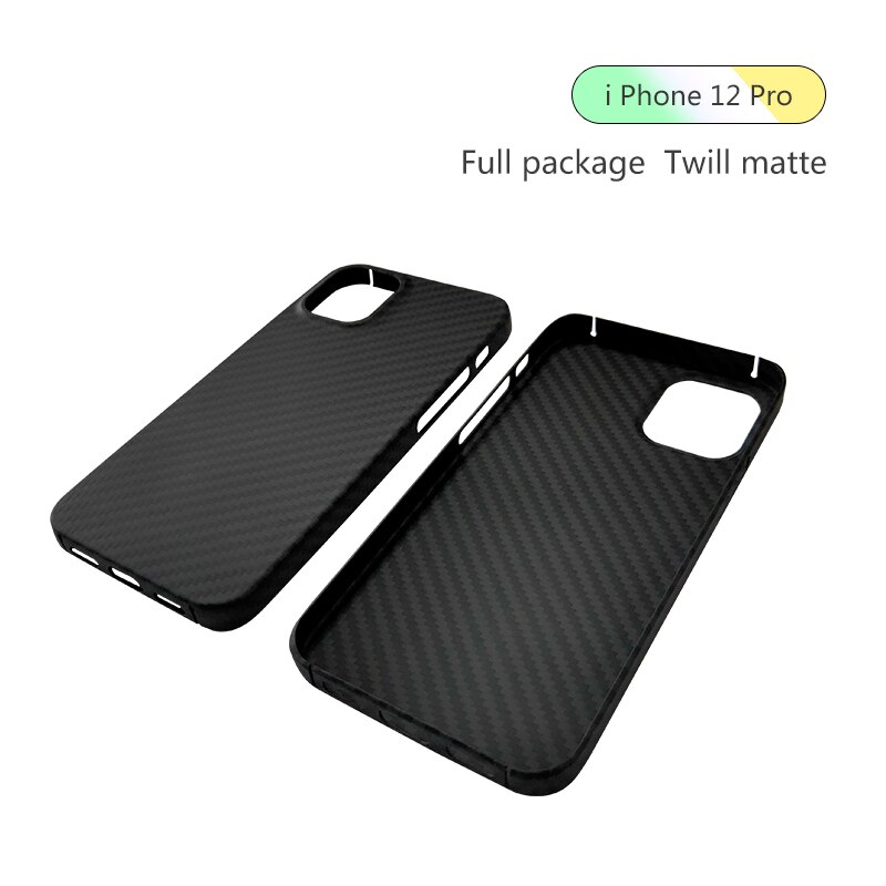 Aramid Fiber Carbon Fiber Case Voor Iphone 12Mini 、 Iphone 12 、 12 Pro 、 12Pro Max Gevallen Matte Aramid Fiber Ultra Dunne Telefoon Cover: 12 Pro -full